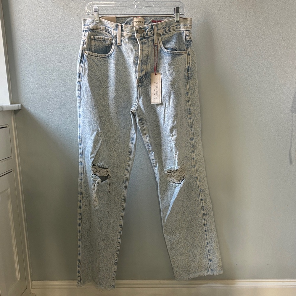 Alice + Olivia Light Blue Straight Leg Jeans